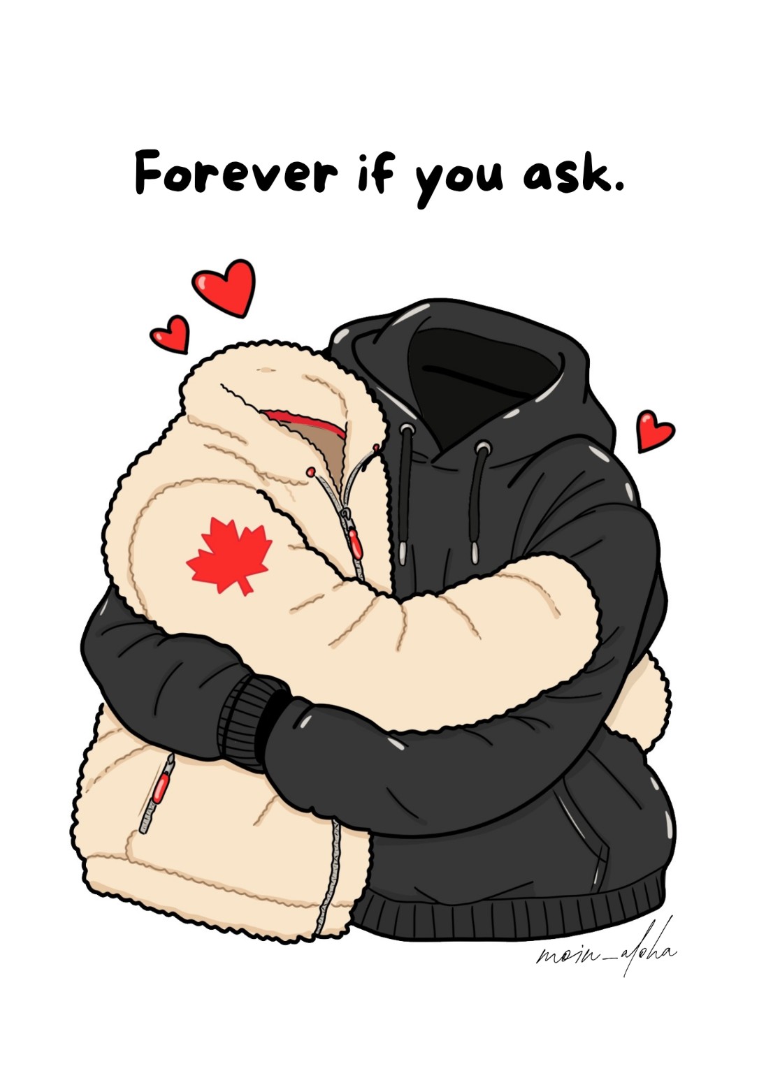 Two people hugging: Forever if you ask