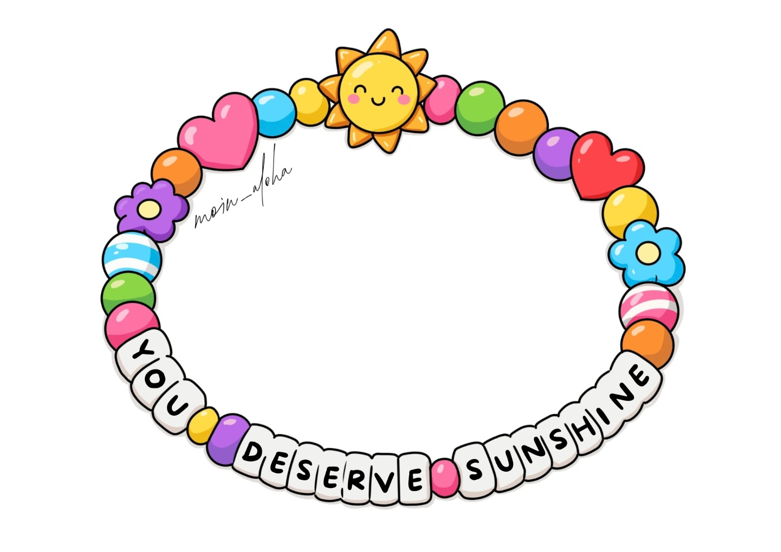 Colorful beaded bracelet reading You deserve sunshine